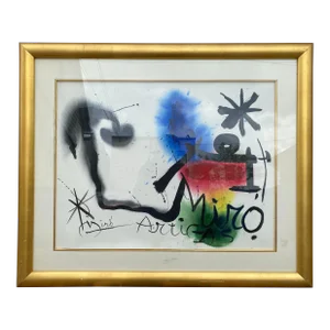 Vintage Framed and Signed Joan Miro Lithograph “La Danse Nupitale”