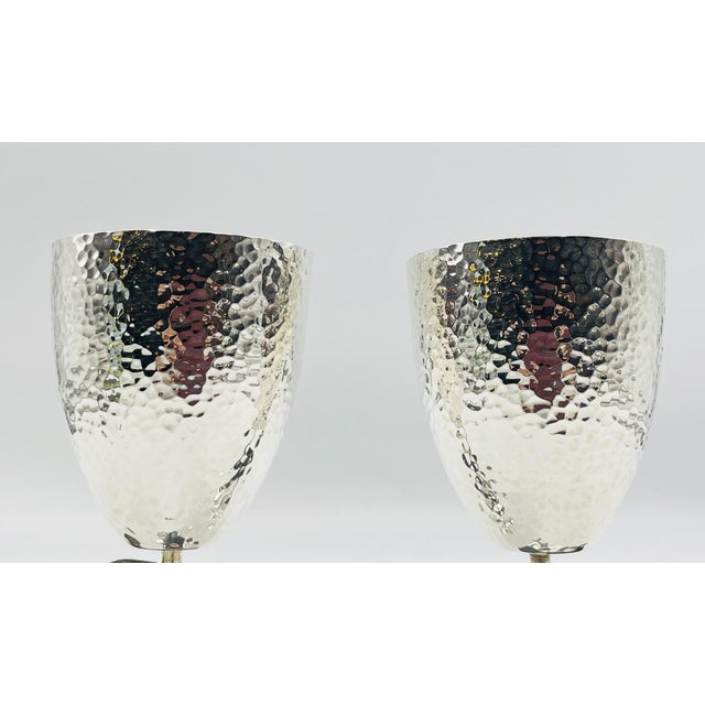 1980s Emilia Castillo Parrot Goblets for Los Castillo, Mexican Modern Silver - a Pair For Sale - Image 11 of 13
