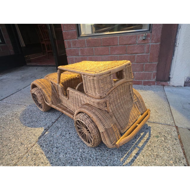 Giant Vintage Wicker and Rattan Luxury Automobile For Sale - Image 11 of 16