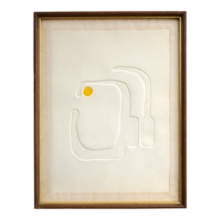 Mid 20th Century Modernist Abstract Graphic Embossed Paper Art, Framed