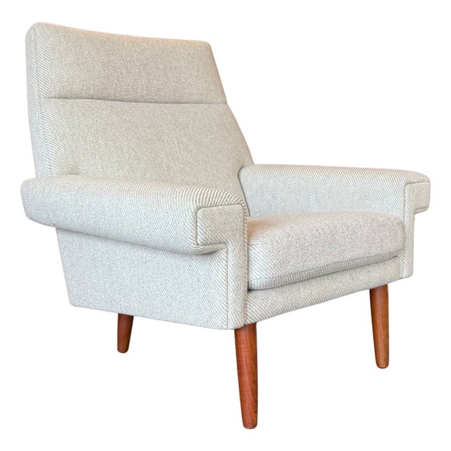Mid-Century Danish Modern Upholstered Lounge Chair For Sale