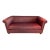 Le Jeune Miami Custom Burgundy Rolled-Arm Sofa With Nailhead Trim & Accessories For Sale