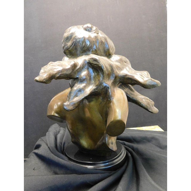 Metal Frederick Hart the Muse Suite "Music" Bronze Sculpture With Granite Base For Sale - Image 7 of 9