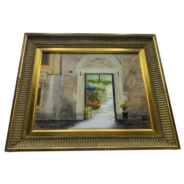 John Spencer Churchill (1909-92) , 'Lista di Spagna', Signed,with Artists Seal, Framed Oil on Board Inscribed on original...