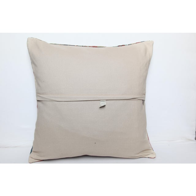 Vintage Tribal Figures Handwoven Rug Pillow Cover -20'' X 29'' For Sale - Image 9 of 10