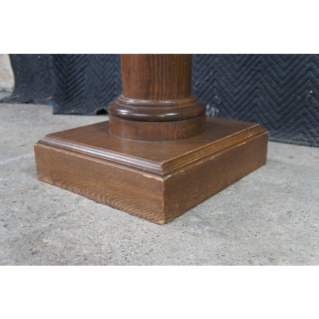 Wood Vintage Mission Arts & Crafts American Oak Sculpture Pedestal Plant Stand Column For Sale - Image 7 of 10