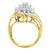 Contemporary 10K Yellow Gold Round and Baguette Diamond Swirl Ring (2.0 Cttw, J-K Color, I2 Clarity) - Size 7-1/4 For Sale - Image 3 of 7