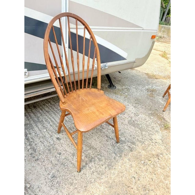 Brown Late 20th Century Set of Six Slovenian Maple Windsor Style Dining Chairs by Kli Logatec, Slovenia For Sale - Image 8 of 11