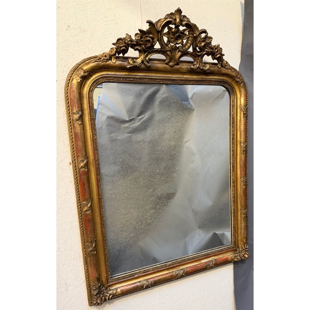 19th Century French Louis Philippe Giltwood Mirror, Circa 1850 For Sale - Image 4 of 6