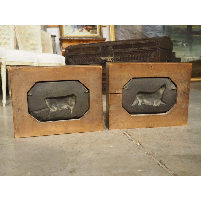 Circa 1860 French Walnut and Bronze Bull Plaques, by Christopher Fratin For Sale - Image 17 of 18