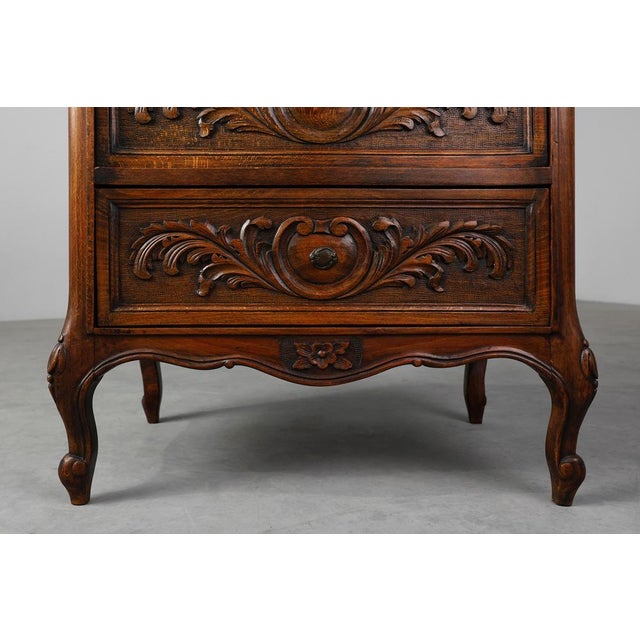 Louis XV Style Oak Chest of Drawers, France, 1950s For Sale - Image 12 of 13