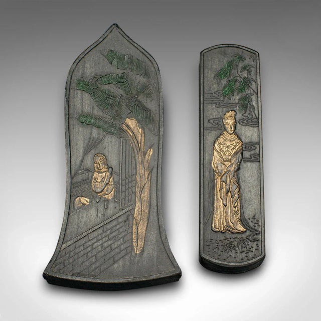 1900's Set of 8 Antique Calligraphic Ink Blocks For Sale - Image 6 of 9