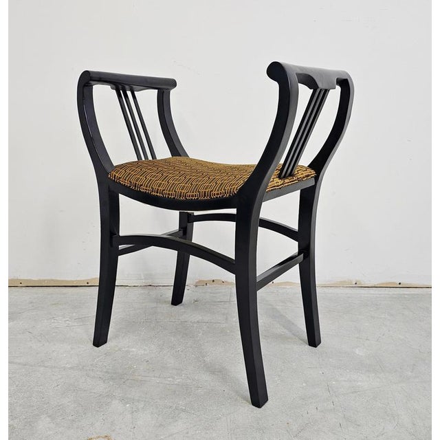 Set of Vienna Secession Gondola Stools in Black Lacquer, 1890s For Sale - Image 6 of 16