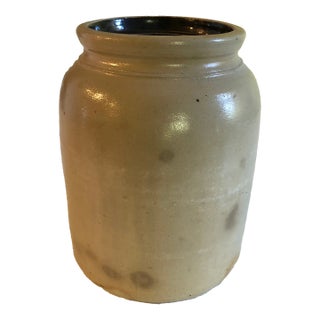 Vintage Rustic French Confit Crock Pot Jar Vase For Sale