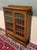 Antique English Bookcase Cabinet Double Door Leaded Wavy Glass Oak c.1930s For Sale - Image 17 of 18