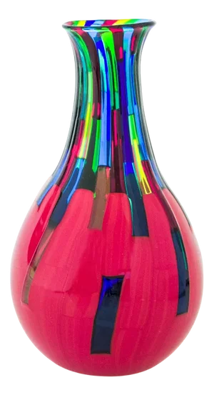 Handmade Fiorito Murano Glass Vase by Angelo Ballarin