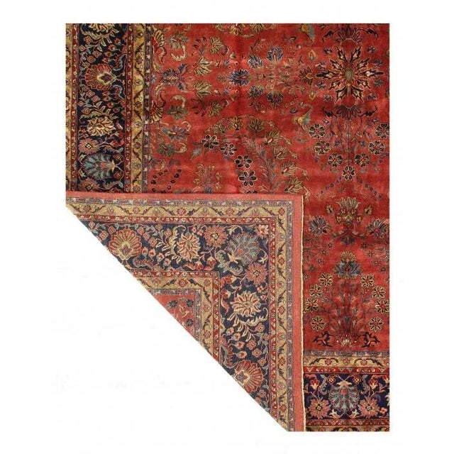 2010s Pasargad Rust Fine Hand-Knotted Sarouk Rug- 12'5'' X 15'2'' For Sale - Image 5 of 10