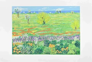 Maddalena Striglio, Meadow in Spring, Original Screen Print, Late 20th Century