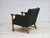 Danish Armchair in Green Furniture Wool and Oak Wood, 1970s For Sale - Image 15 of 18
