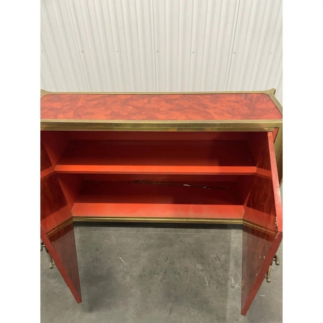 Metal Mid-Century Modern Small Cabinet by Mastercraft, Lacquer, Brass, American, 1980s For Sale - Image 7 of 11