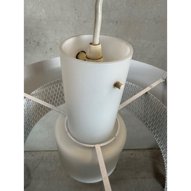 Vintage Pendant Lamp in Metal and Opaline, 1970s For Sale - Image 11 of 11