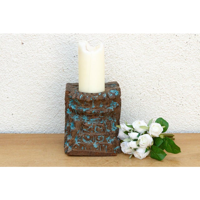 This exceptional sculptural piece is repurposed from an authentic antique teakwood corbel, originally a structural element...