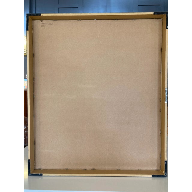 1957 Modernist Abstract Bust Painting on Paper, Jack Hammack, Framed For Sale - Image 10 of 13