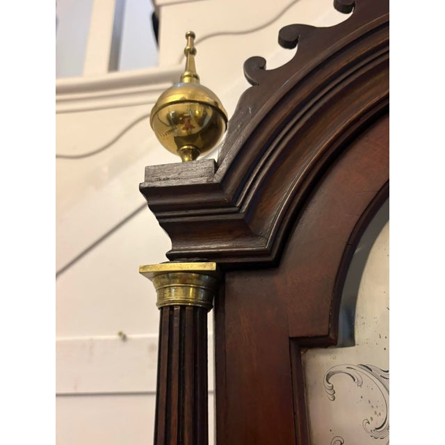 Wood Antique Georgian Mahogany 8 Day Longcase Clock by James Field of Hempstead, 1785 For Sale - Image 7 of 17