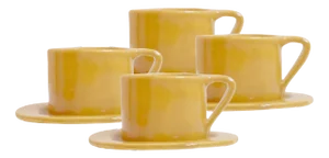 Milano Sole Set of 4 Espresso Cups and Saucers by Marta Benet