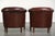 Sheepskin Club Armchairs in Dark Cognac, Set of 2 For Sale - Image 3 of 15
