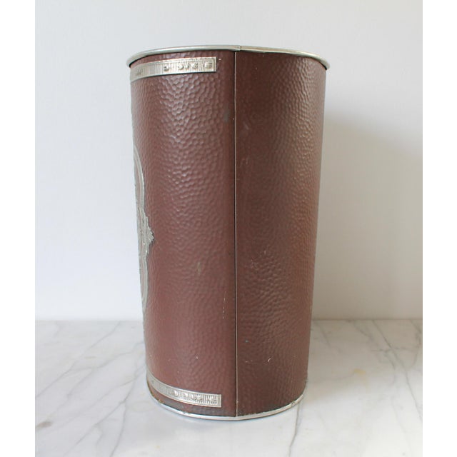 Mid 20th Century Vintage Reynolds Hammered Aluminum Waste Basket For Sale - Image 5 of 9