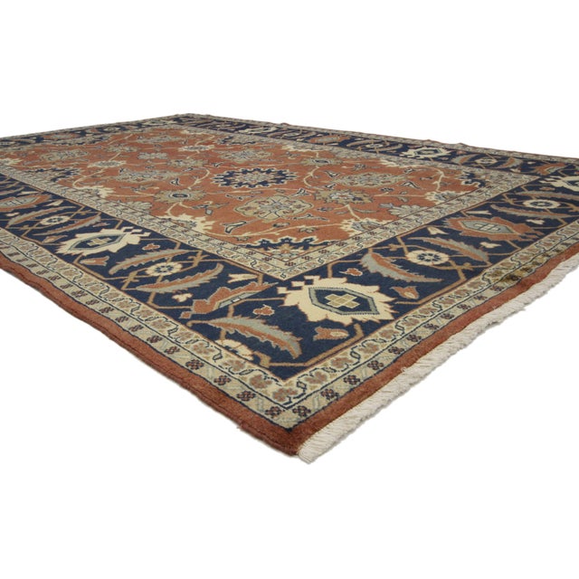 75842 Vintage Persian Mahal Rug, 06'06 x 09'09. The Stately Court: A Vintage Persian Mahal Masterpiece of Noble Elegance...