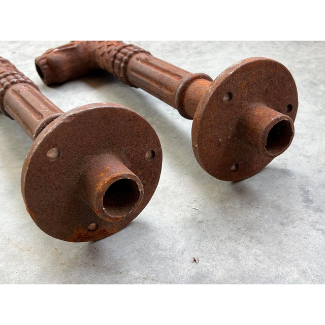 Large French Cast Iron Fountain Spouts, Overall Length 18.5 Inches For Sale - Image 4 of 12