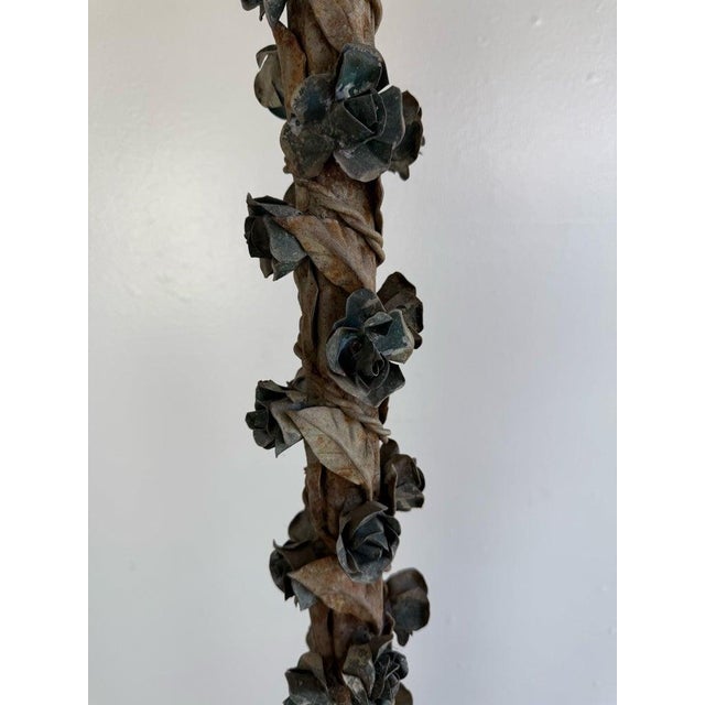 1900s Distressed French Wrought Iron Lanterns, Rococo Style For Sale - Image 13 of 15