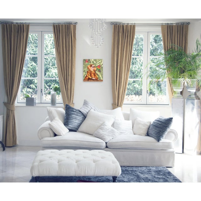 Tan "Rainforest Parrots" Original Artwork by Carlos Gamez De Francisco For Sale - Image 8 of 10