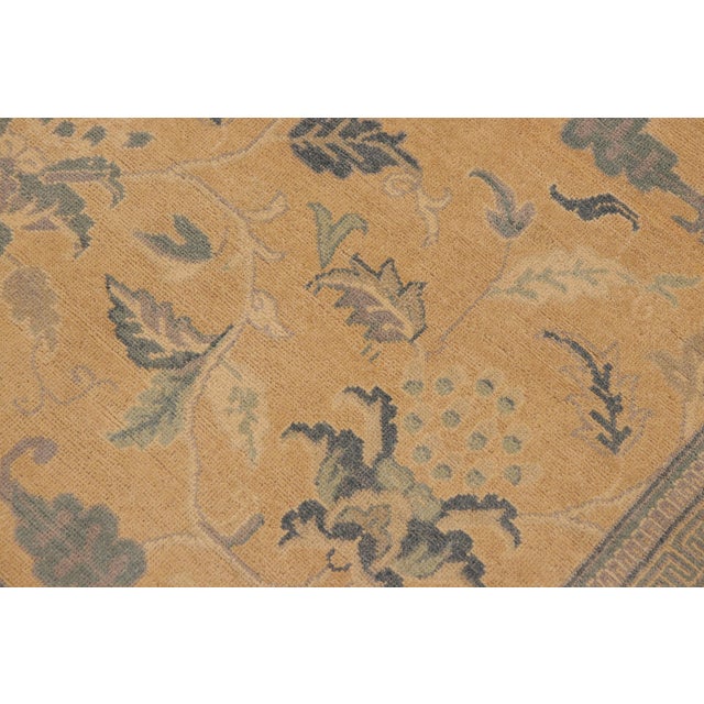 1990s Shabby Chic Peach/Beige Wool Rug - 8'0'' X 10'6'' For Sale - Image 5 of 10