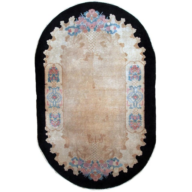 1920s Handmade Antique Art Deco Chinese Rug 4.10' X 8' For Sale - Image 11 of 11