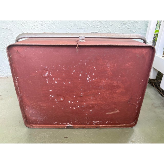 Vintage 1940s Drink Pepsi-Cola Embossed Metal Cooler by Progress Refrigerator Co. For Sale - Image 11 of 12