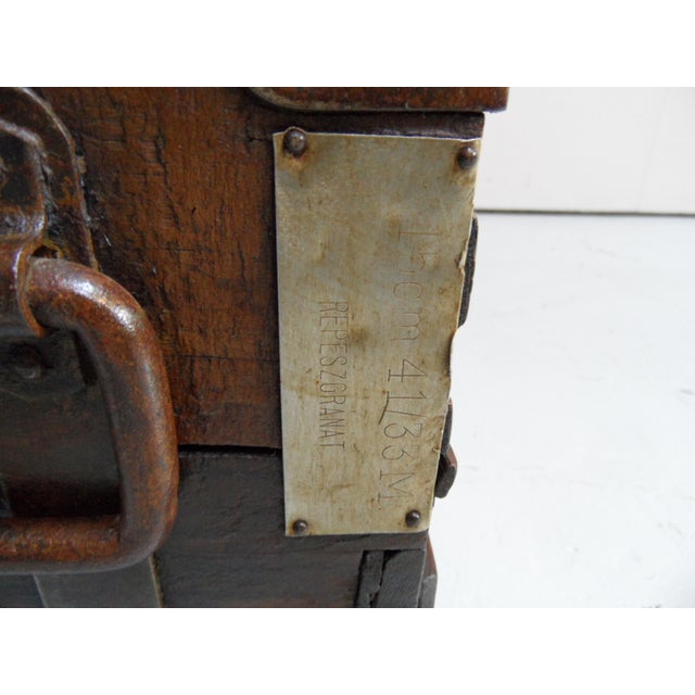 Wood Antique Wooden Military Chest, 1920s For Sale - Image 7 of 11