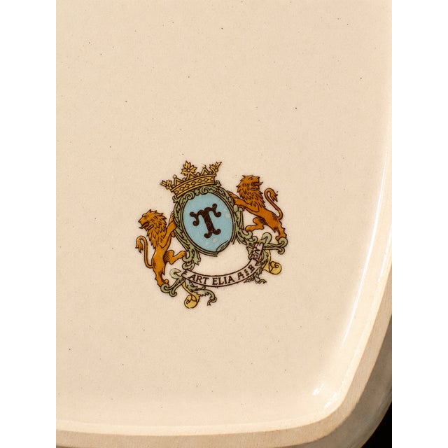 English 1970s Italian Woodland Pheasant Transferware Dinner Set | Platter With 6 Plates For Sale - Image 3 of 4