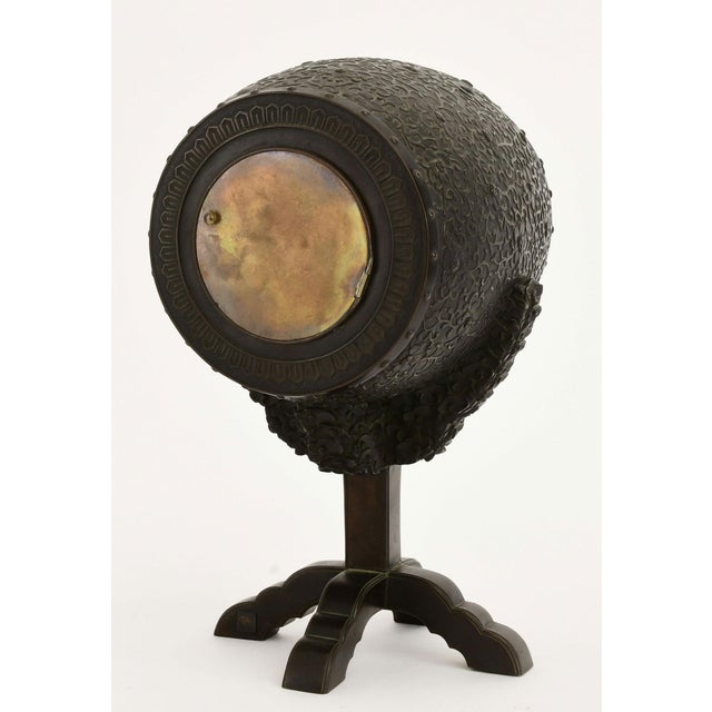 Antique Japanese Bronze Barrel Form Table or Mantel Clock For Sale In New York - Image 6 of 6