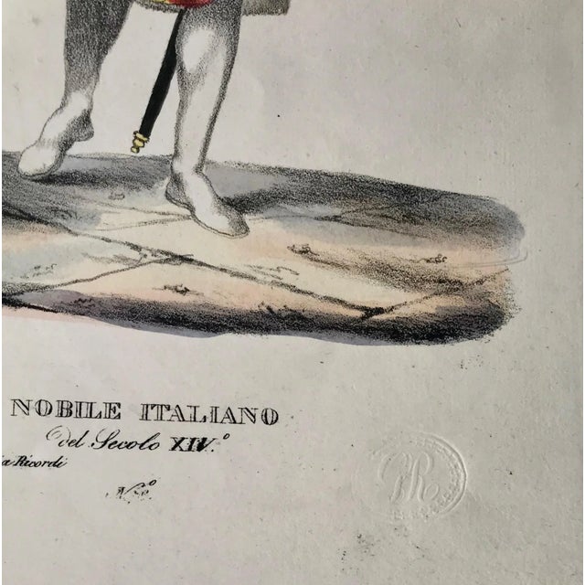 Pair of Vintage Italian Costume Prints, Circa 1700 (Set of 2) For Sale - Image 6 of 7