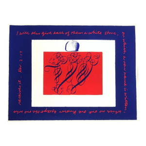 Sister Corita Kent 1968 Serigraph, Signed in Pencil: "w is for white stone"