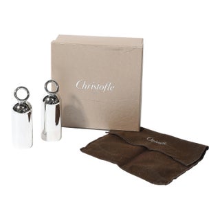 Pair of "Vertigo" Salt and Pepper Shakers Signed Christofle For Sale