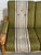 Vintage Danish Oak Sofa in Style of Henning Kjærnulf Green Striped Upholstery Mid Century For Sale - Image 4 of 10