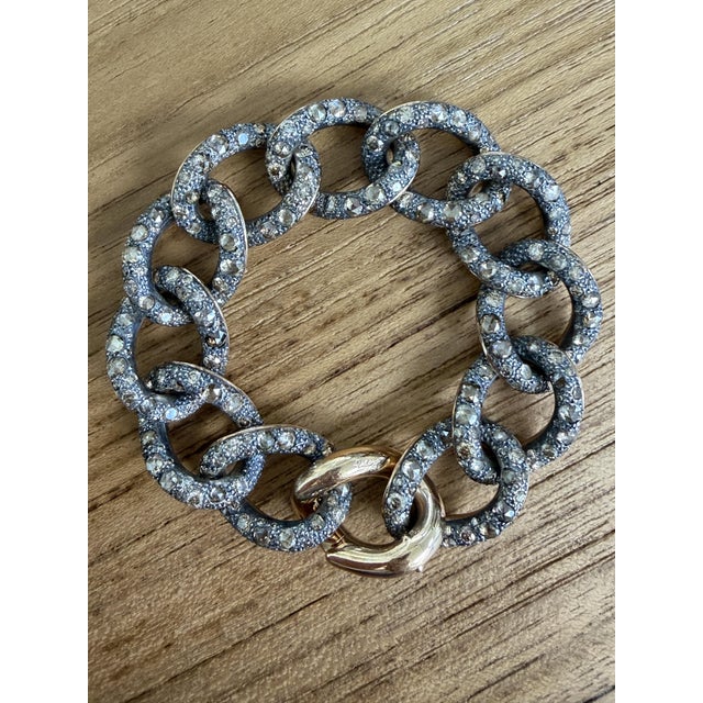 Gold Pomellato, Silver-Topped, 18k Rose Gold and Brown Diamond Tango Bracelet, 14cttw For Sale - Image 8 of 9