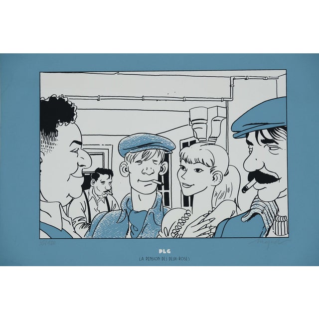 Emmanuel Moynot, La pension des deux, Lithograph For Sale