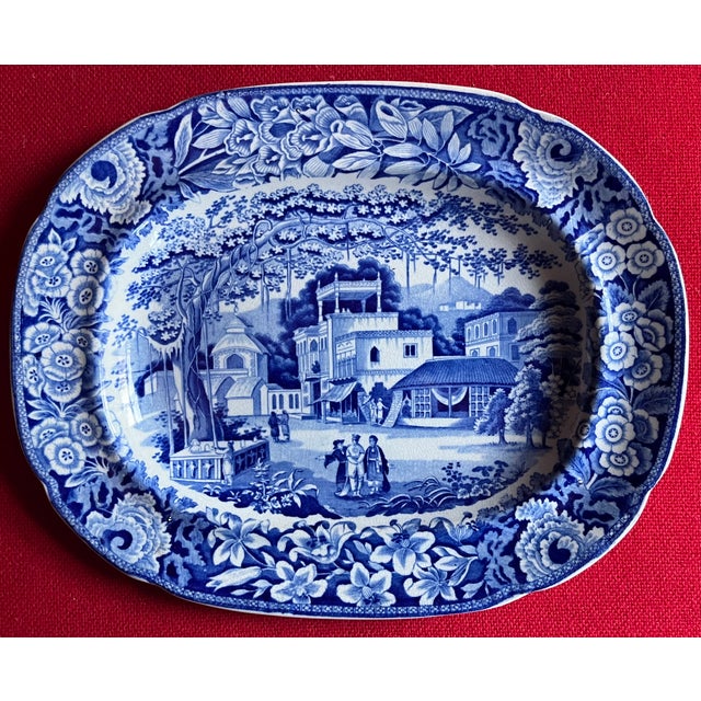 Antique Early 19th Century Riley's China Blue & White Transferware Small Platter in the Chinoiserie Taste, Circa 1820 For Sale - Image 4 of 8