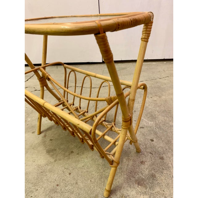 Swedish Designer, Side Table, Bamboo, Rattan, Glass, Sweden, 1950s For Sale - Image 9 of 11