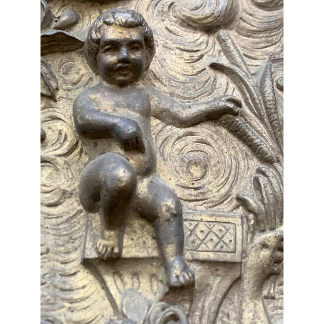 Antique French Gilt Bronze Plaque Architectural Salvage For Sale In Palm Springs - Image 6 of 12